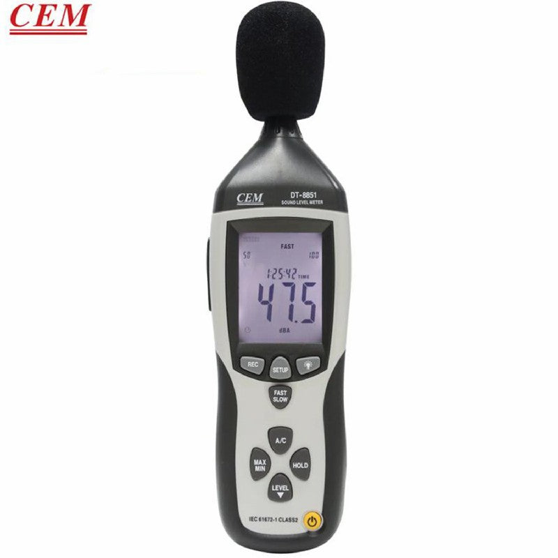 CEM DT-8851 Sound Level Meter Noise Meter Noise Environment Detection Instrument Decibel Meter Can Store USB Interface CEM DT-8851 Sound Level Meter Noise Meter Noise Environment Detection Instrument Decibel Meter Can Store USB Interface